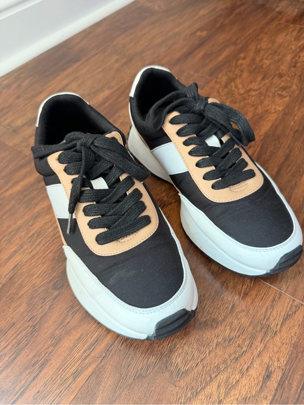 Women’s Black, Tan and White Casual Sneakers